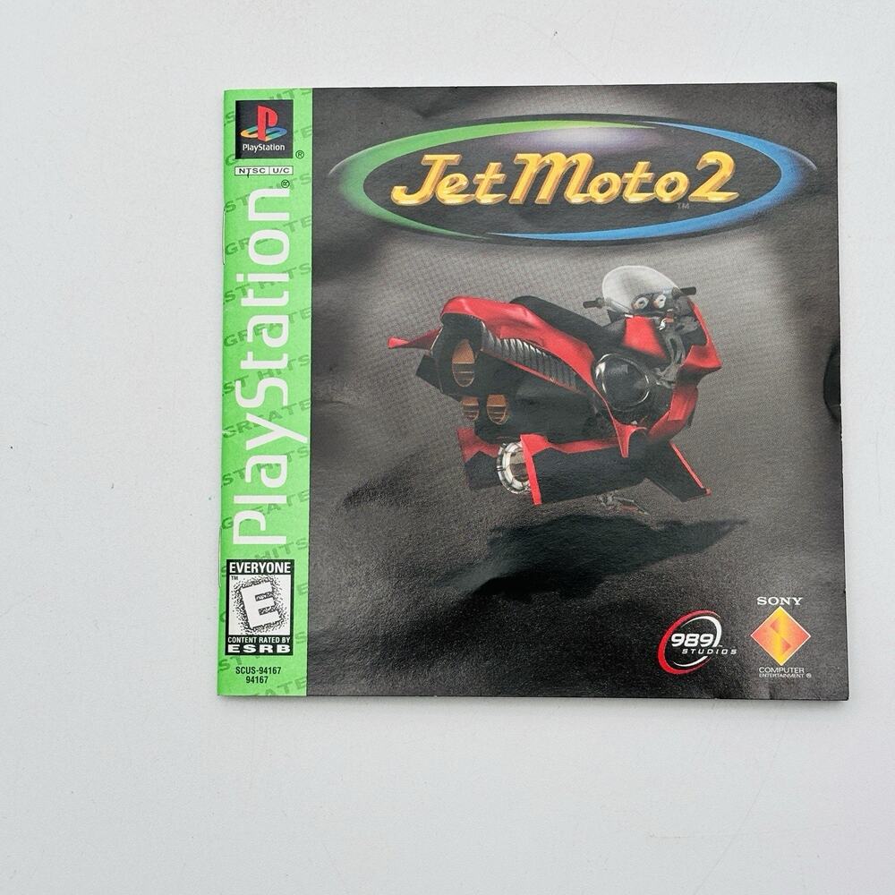 Jet Moto 2 PS1 CIB Sony PlayStation 1 1997 Green Label Complete with Manual EX